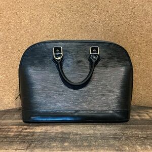 Louis Vuitton Black Textured Satchel